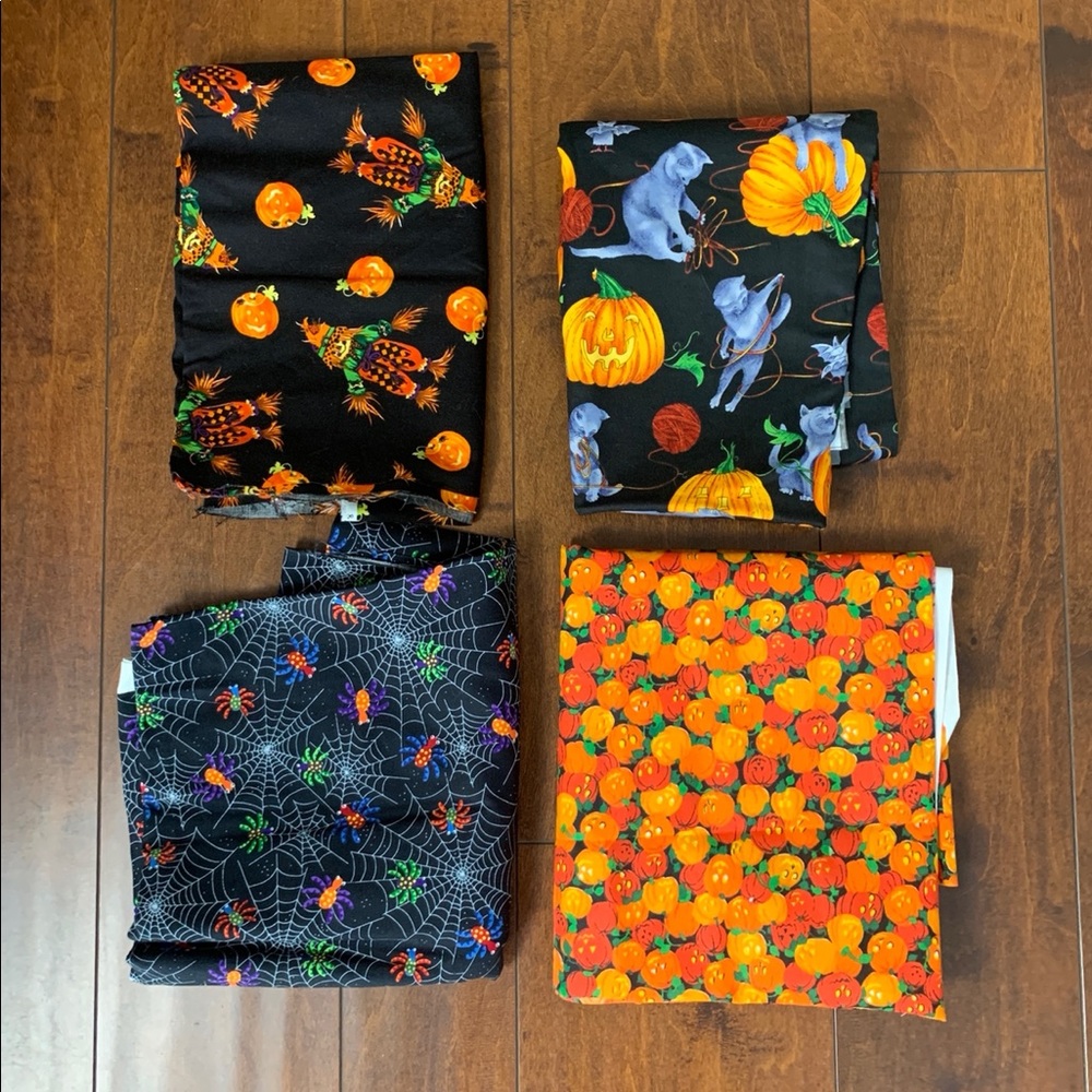 Halloween Fabric Pumpkin,Cat,Scarecrow & spiders